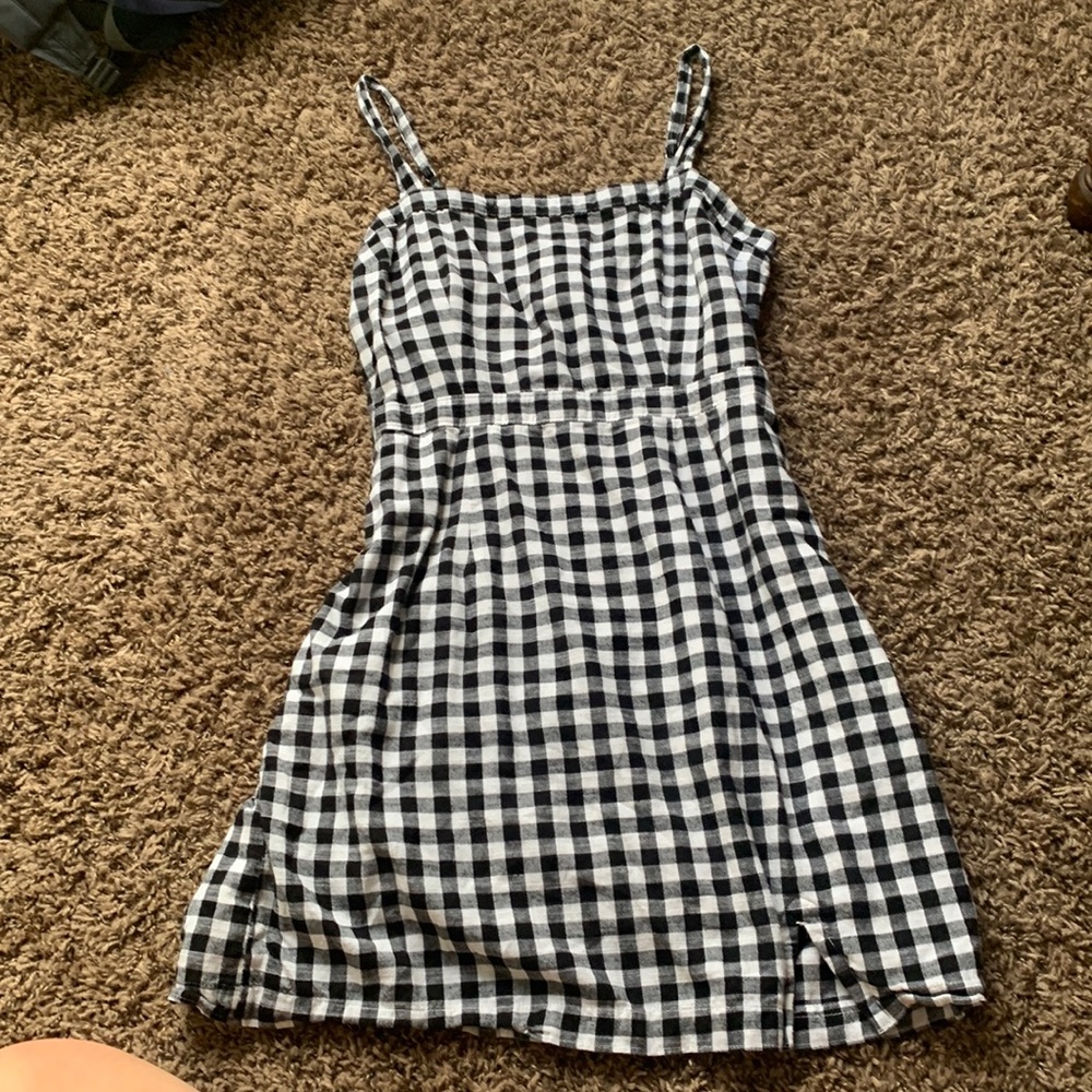 Black&white checkered print dress 🖤🤍